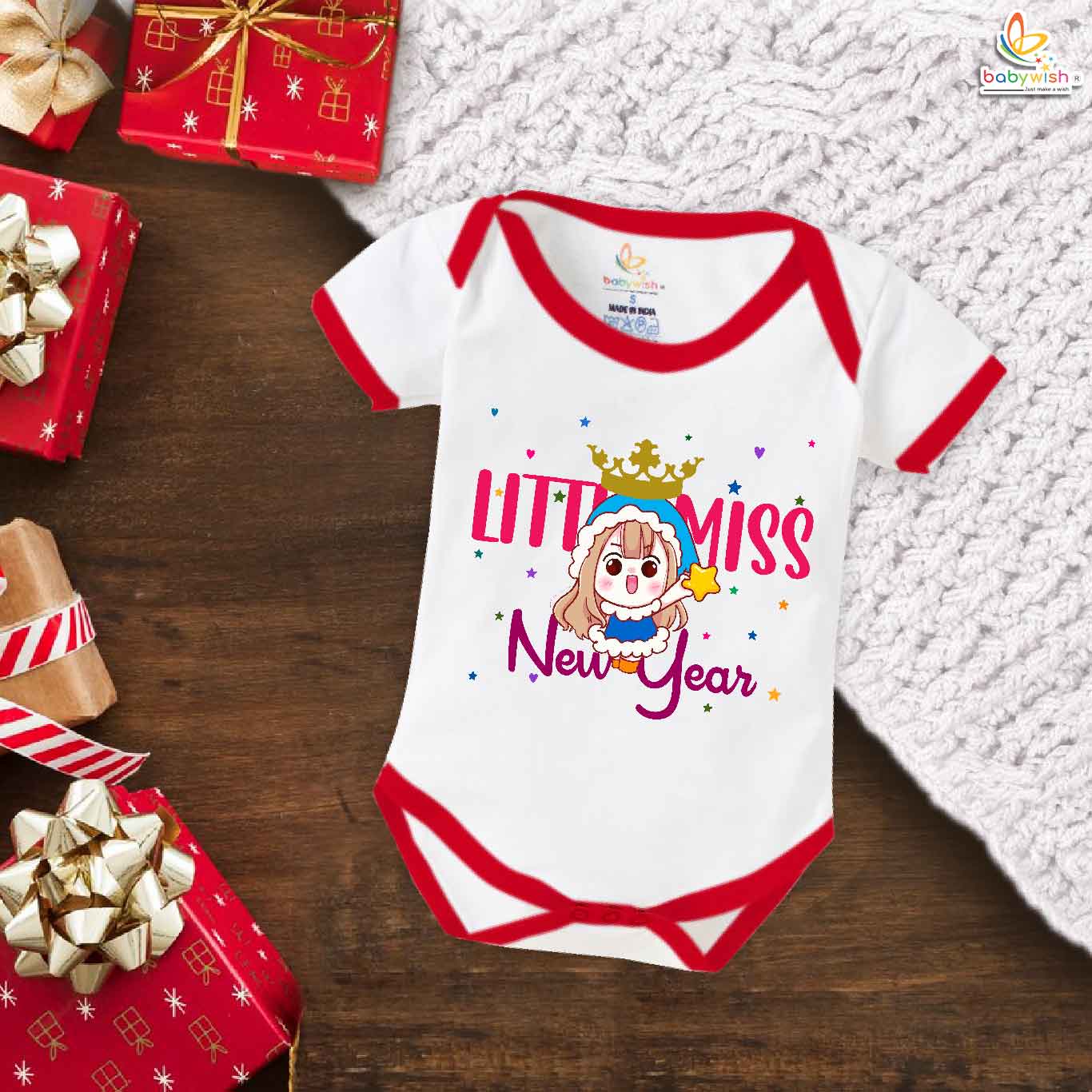 Babywish New Year Romper Clothes My First New Year Bodysuits Little Miss New Year