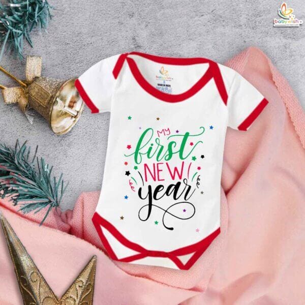 Babywish New Year Romper Clothes My First New Year Bodysuits My First New Year Quotes Printed