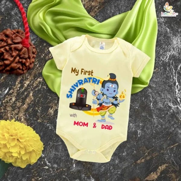 Babywish Newborn Shivratri Festival Romper Outfit