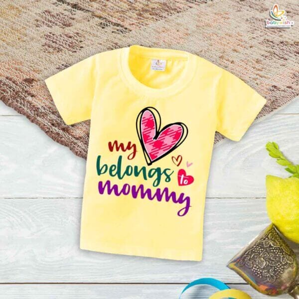 My Love Belongs to Mommy – Adorable Baby T-shirt for Mom | Cute Mother and Baby Outfit Idea | Babywish - Image 4