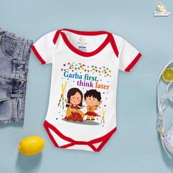 Babywish Baby Navratri Romper Bodysuit My First Dussehra Garba First Think Later