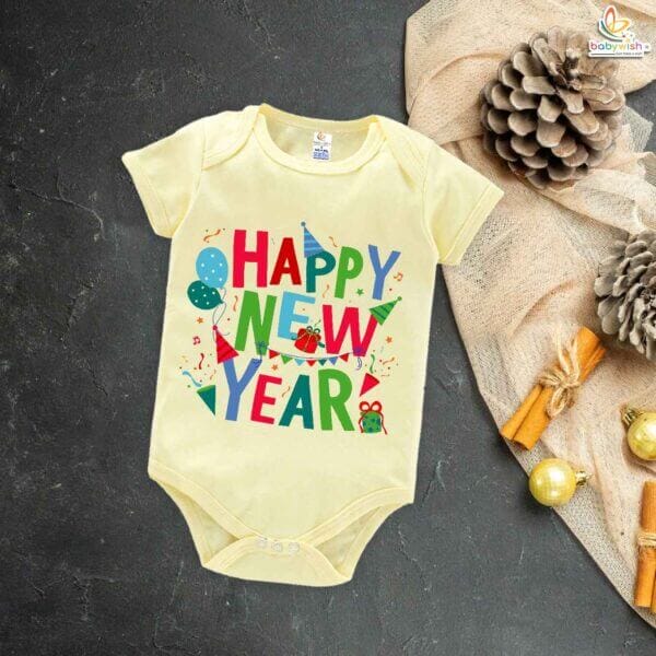 Babywish New Year Romper Clothes My First New Year Bodysuits Happy New Year With Gifts - Image 3