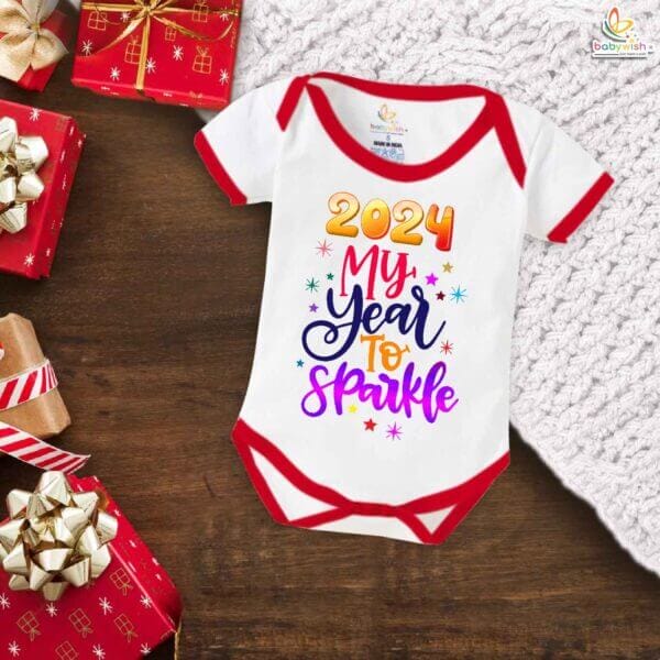 Babywish New Year Romper Clothes My First New Year Bodysuits 2024 My Year To Sparkle