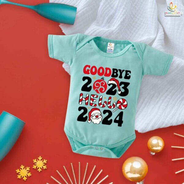 Babywish New Year Romper Clothes My First New Year Bodysuits Bye Bye 2023 And New Year 2024 - Image 2