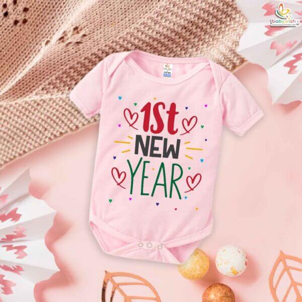 Babywish New Year Romper Clothes My First New Year Bodysuits 1st New Year Heart Printed - Image 4
