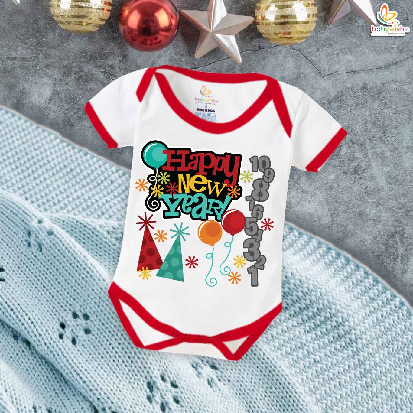 Babywish New Year Romper Clothes My First New Year Bodysuits Happy New Year Numeric Print