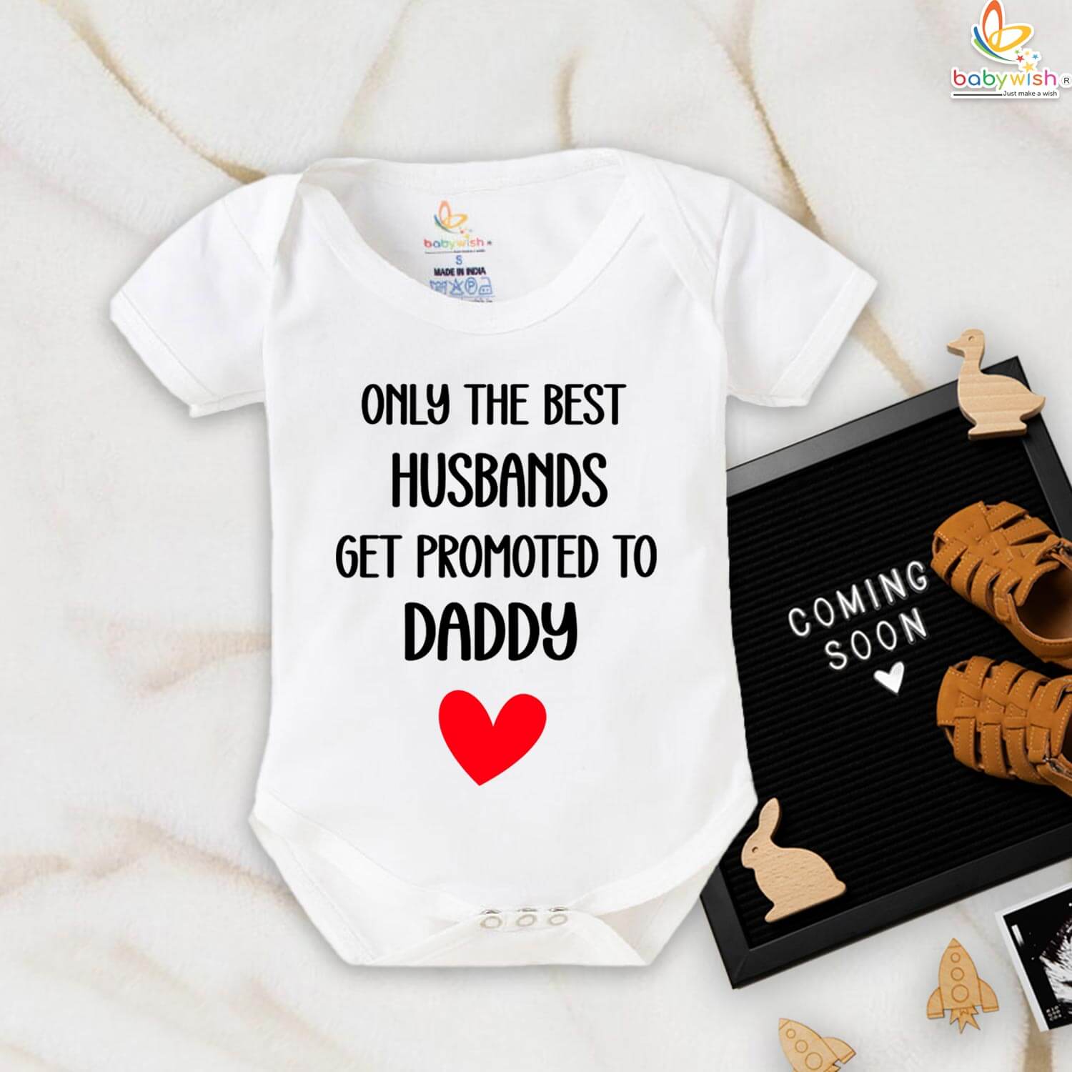 Pregnancy Announcement Romper – Personalized Baby Announcement Gift Idea for Surprise Reveal | Premium Soft Fabric Romper for Baby Reveal | Babywish