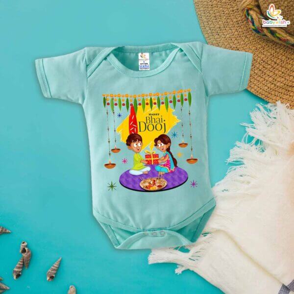 Babywish Baby Diwali Romper Bodysuit My First Diwali Happy Bhai Dooj - Image 4