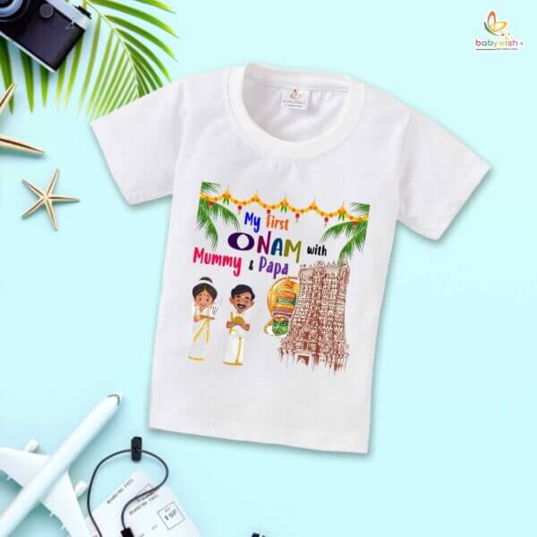 Babywish Onam Festivals Boys and Girls T-Shirt  Onam T-Shirts Half Sleeve - Image 3