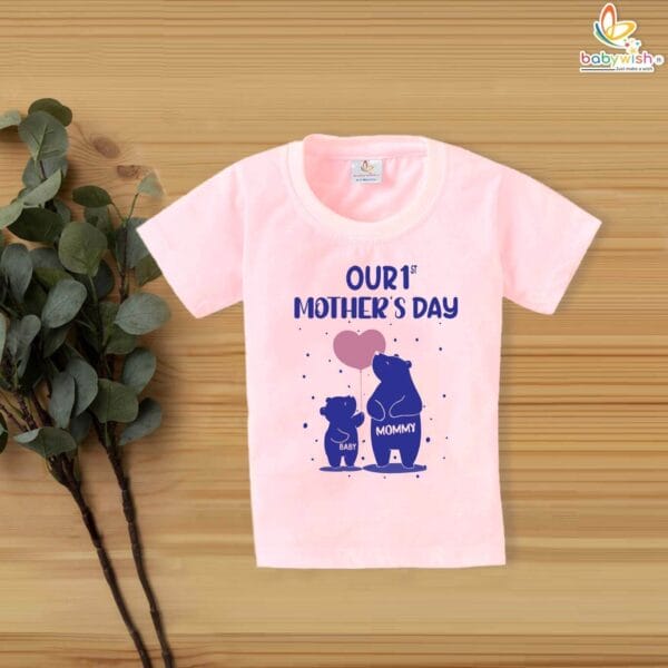 Our 1st Mother's Day T-shirt for babies and kids Babywish Adorable Bear Design for New Moms - Image 3