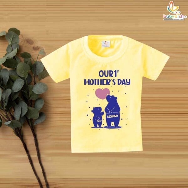 Our 1st Mother's Day T-shirt for babies and kids Babywish Adorable Bear Design for New Moms - Image 4