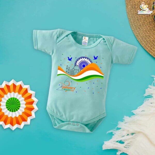 My First Republic Day Romper | 26th January Republic Day 3 Color Baby Bodysuit | Patriotic Outfit for Boys & Girls – Babywish - Image 4