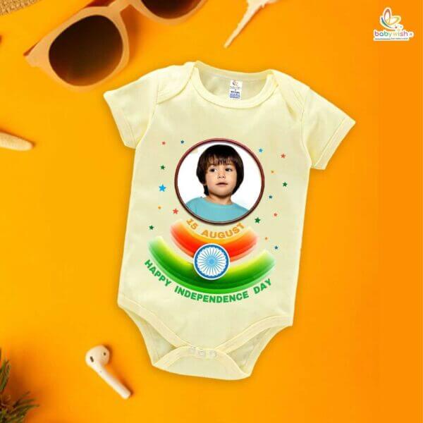 Babywish Independence Day T-Shirt for Boys and Girls 15th August Romper HAPPY INDEPENDENCE DAY - Image 4