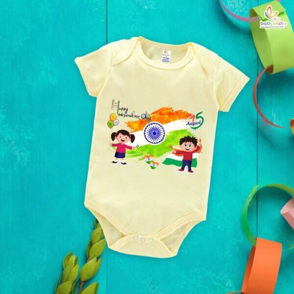 Babywish Independence Day T-Shirt for Boys and Girls 15th August Romper HAPPY INDEPENDENCE DAY - Image 4