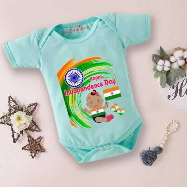 Babywish Independence Day T-Shirt for Boys and Girls 15th August Romper HAPPY INDEPENDENCE DAY - Image 2