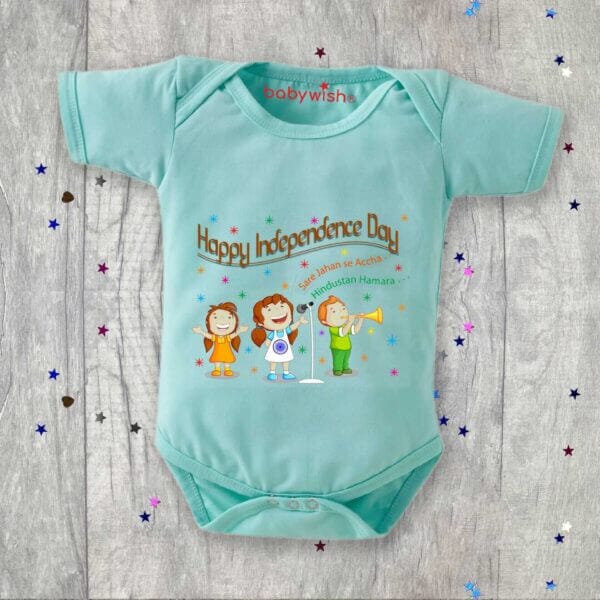 Babywish Independence Day T-Shirt for Boys and Girls 15th August Romper HAPPY INDEPENDENCE DAY - Image 2