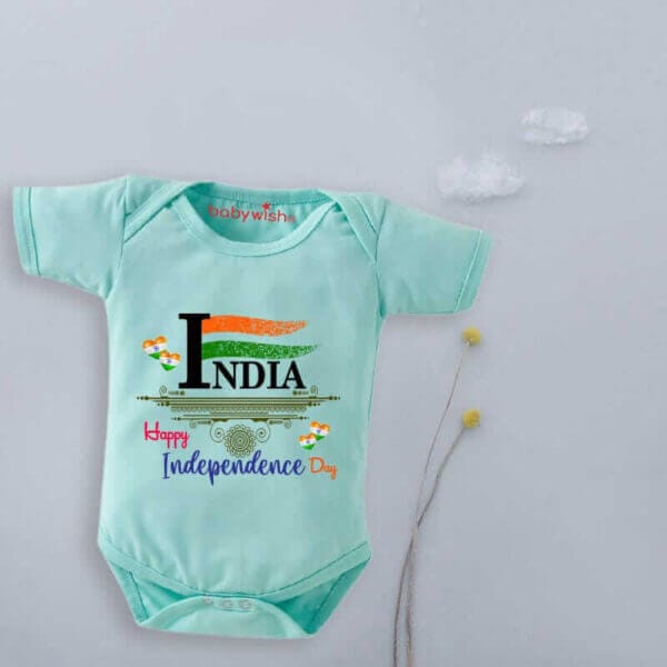Babywish Independence Day T-Shirt for Boys and Girls 15th August Romper HAPPY INDEPENDENCE DAY - Image 2