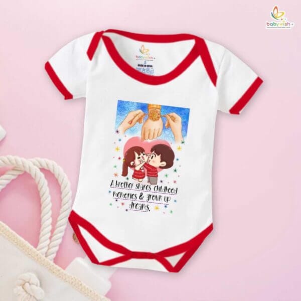 Babywish Rakshabandhan Romper Brother Sister Matching dress Rakshabandhan gift for Rakhi - Image 5