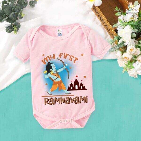 My First Ramnavmi Romper – Baby Bodysuit for Ram Navami | Traditional Hindu Festival Outfit for Infant Boys & Girls by Babywish - Image 4