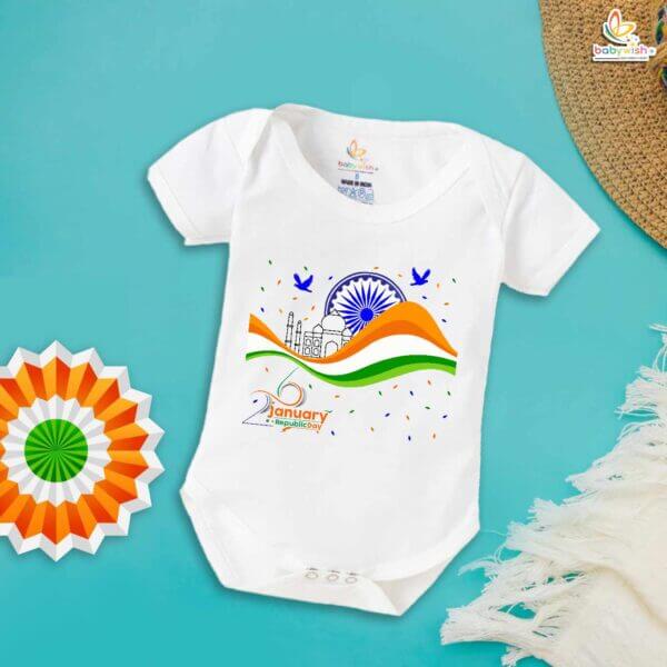 My First Republic Day Romper | 26th January Republic Day 3 Color Baby Bodysuit | Patriotic Outfit for Boys & Girls – Babywish - Image 5