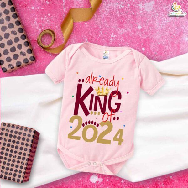 Babywish New Year Romper Clothes My First New Year Bodysuits Already King of 2024 - Image 4