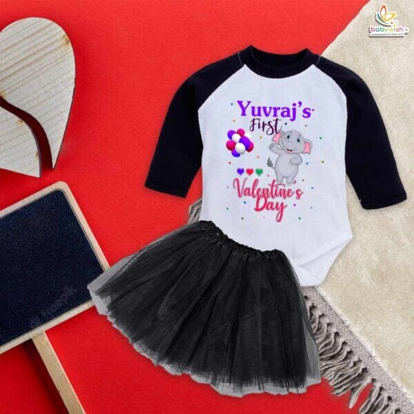 Babywish Newborn girls tutu skirt Full Sleeve romper Valentine Day print onesies bodysuits for baby 0 to 12 months - Image 2