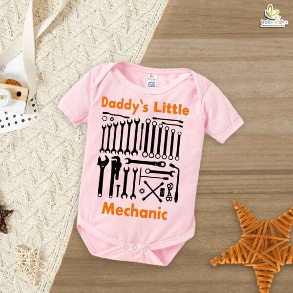 Daddy’s Little Mechanic Romper – Father & Baby Matching Bodysuit – Cute Baby Clothes for Daddy’s Little Helper – Soft Cotton Infant Outfit – Babywish - Image 4