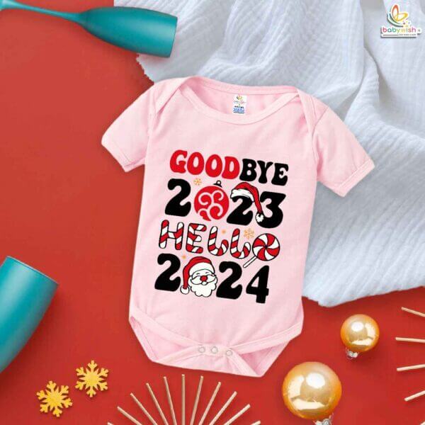 Babywish New Year Romper Clothes My First New Year Bodysuits Bye Bye 2023 And New Year 2024 - Image 4