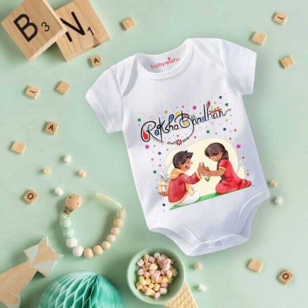Babywish Rakshabandhan Romper Brother Sister Matching dress Rakshabandhan gift for Rakhi - Image 5