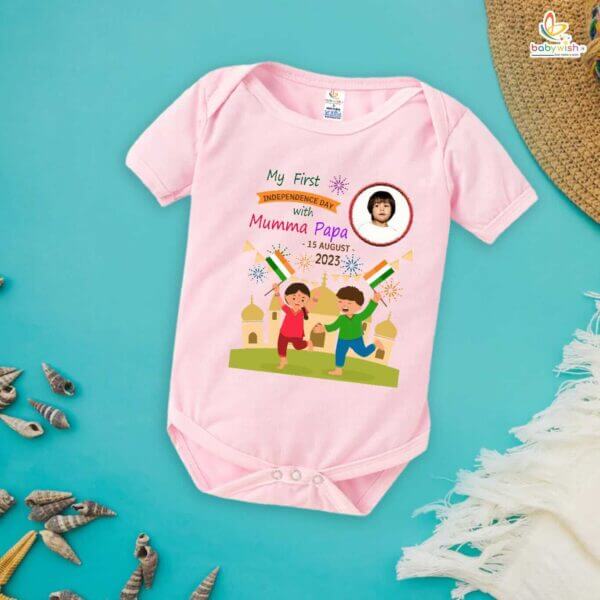 Babywish Independence Day T-Shirt for Boys and Girls 15th August Romper HAPPY INDEPENDENCE DAY - Image 3