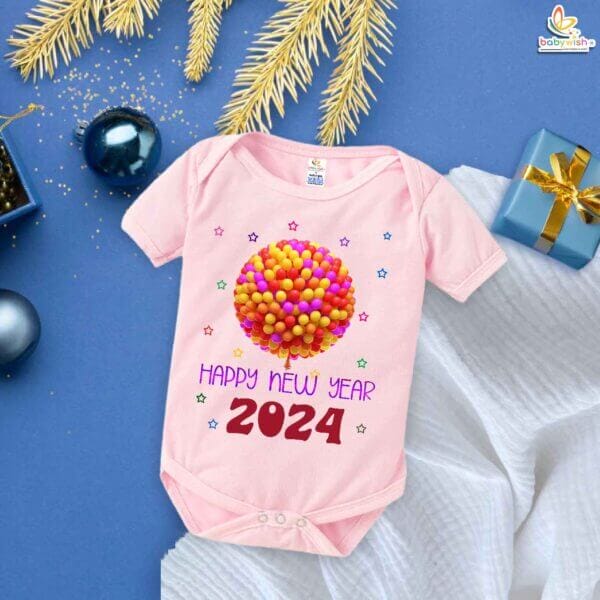 Babywish New Year Romper Clothes My First New Year Bodysuits Balloon Circle New Year - Image 4