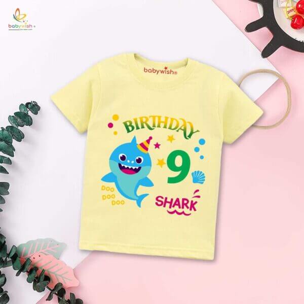 Nine Year Birthday Unisex T-Shirt Half Sleeve Round Neck Topwear tee for kids - Image 4
