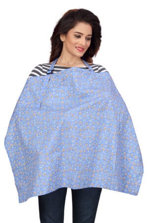 Nursing covers for Mother Breathable feeding cover for Breastfeeding 360° Coverage Protection Cover - Blue Sunflower Theme