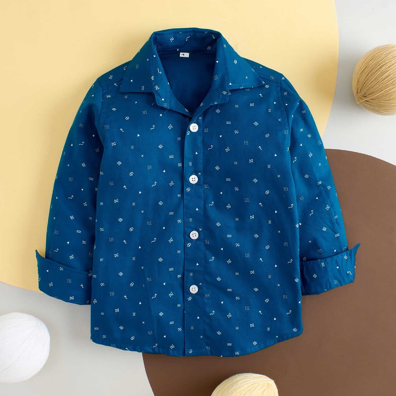 Toddler Boys Full Sleeve Shirt – Blue Christ Print Casual Shirt for Kids and Baby Boys – Comfortable Religious Theme Outfit for Daily Wear – Babywish