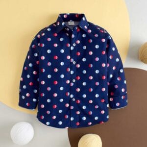Kids Full Sleeve Shirt for Boy’s and Girl’s Polka Dot Printed Theme Toddler Shirt Summer and Winter Top wear Kids Clothes