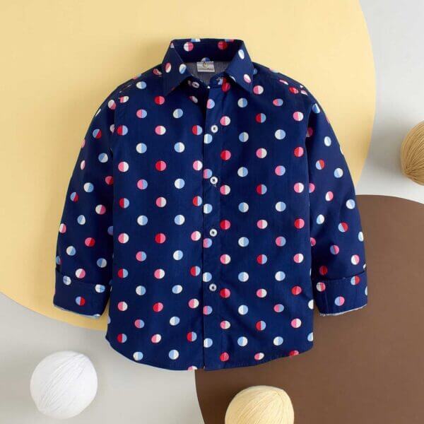 Kids Full Sleeve Shirt for Boy’s and Girl’s Polka Dot Printed Theme Toddler Shirt Summer and Winter Top wear Kids Clothes