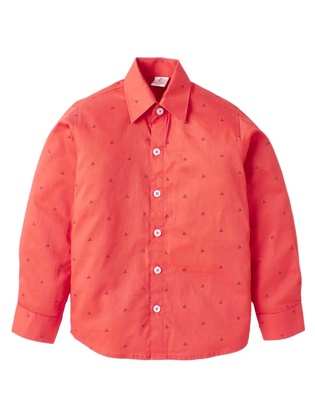 Toddler Boys Full Sleeve Shirt – Red Trident Print Casual Shirt for Kids and Baby Boys – Stylish Comfortable Outfit for Daily Wear – Babywish