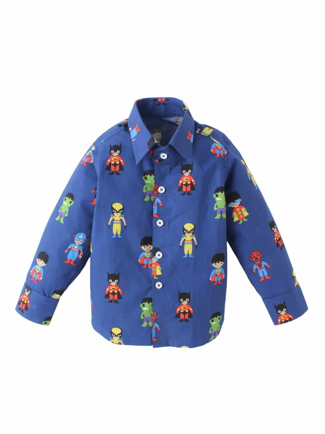 Kids Full Sleeve Shirt for Boys & Girls | Superhero Printed Theme Toddler Shirt | Summer & Winter Top Wear | Soft, Comfortable, Durable Kids Clothes for Everyday Wear