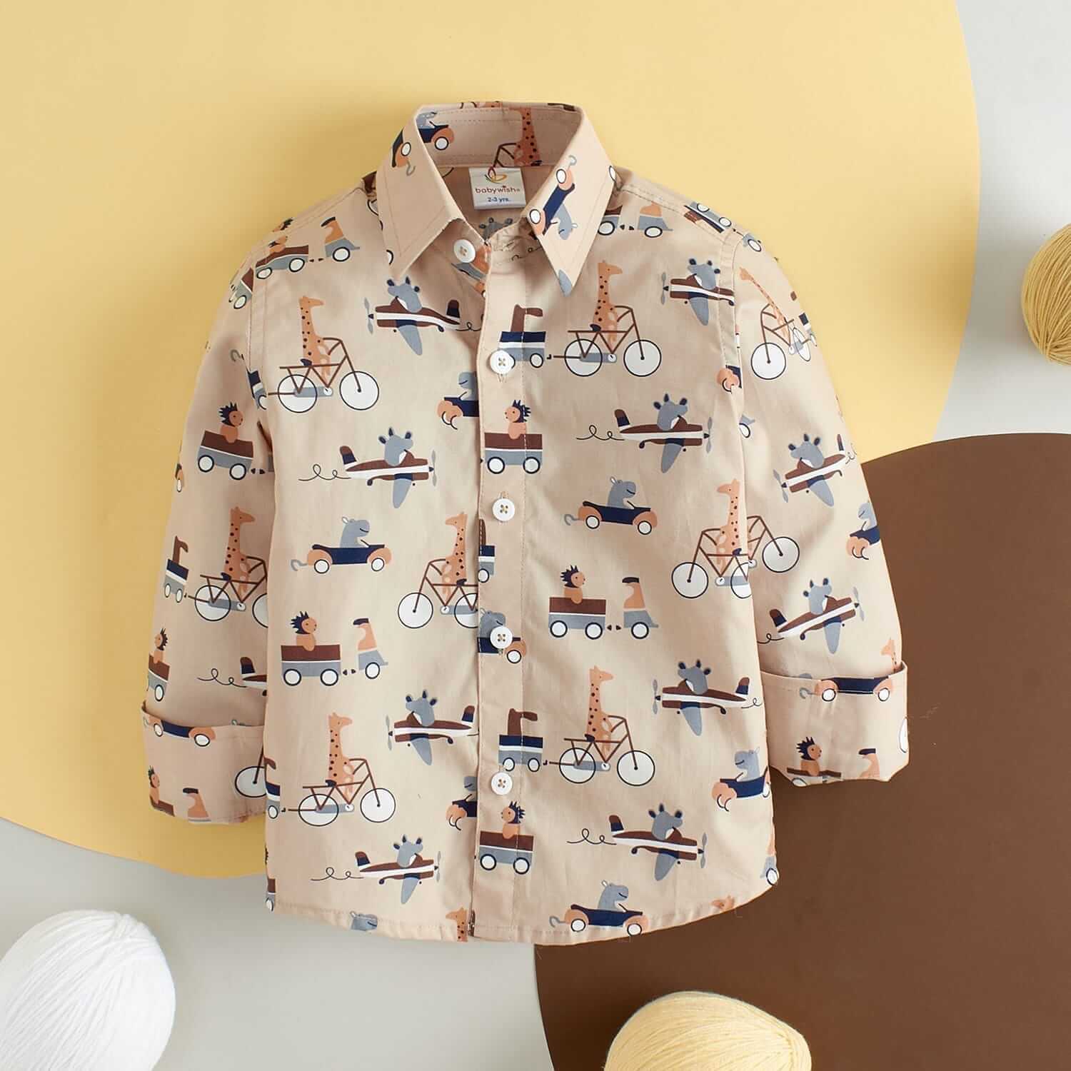 Kids Full Sleeve Shirt for Boy’s and Girl’s Vehicles Printed Theme Toddler Shirt Summer and Winter Top wear Kids Clothes