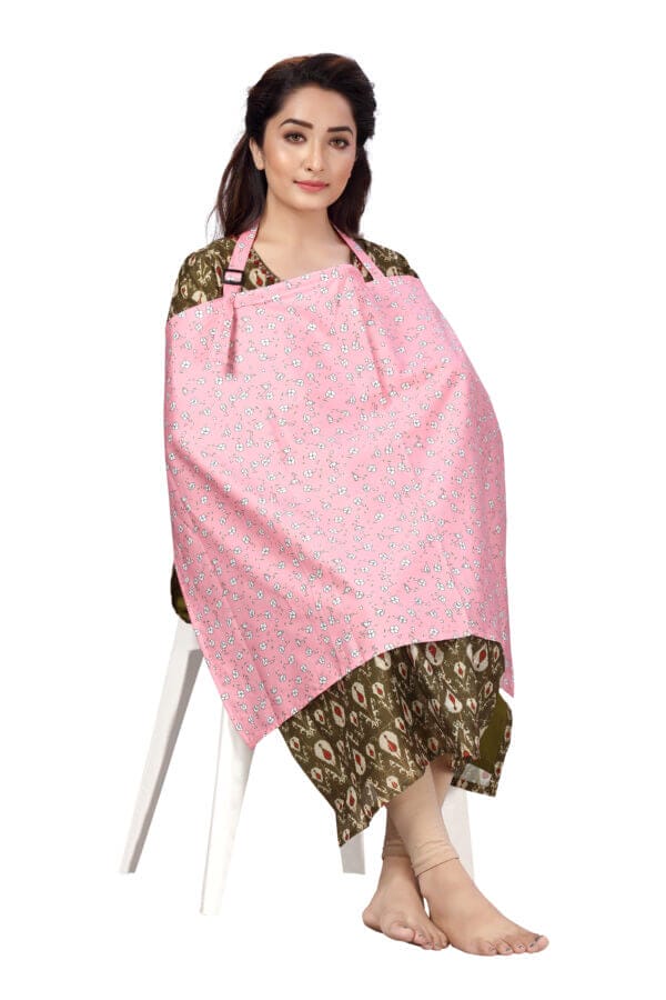 Nursing covers for Mother Breathable feeding cover for Breastfeeding 360° Coverage Protection Cover - Pink Polka Floral