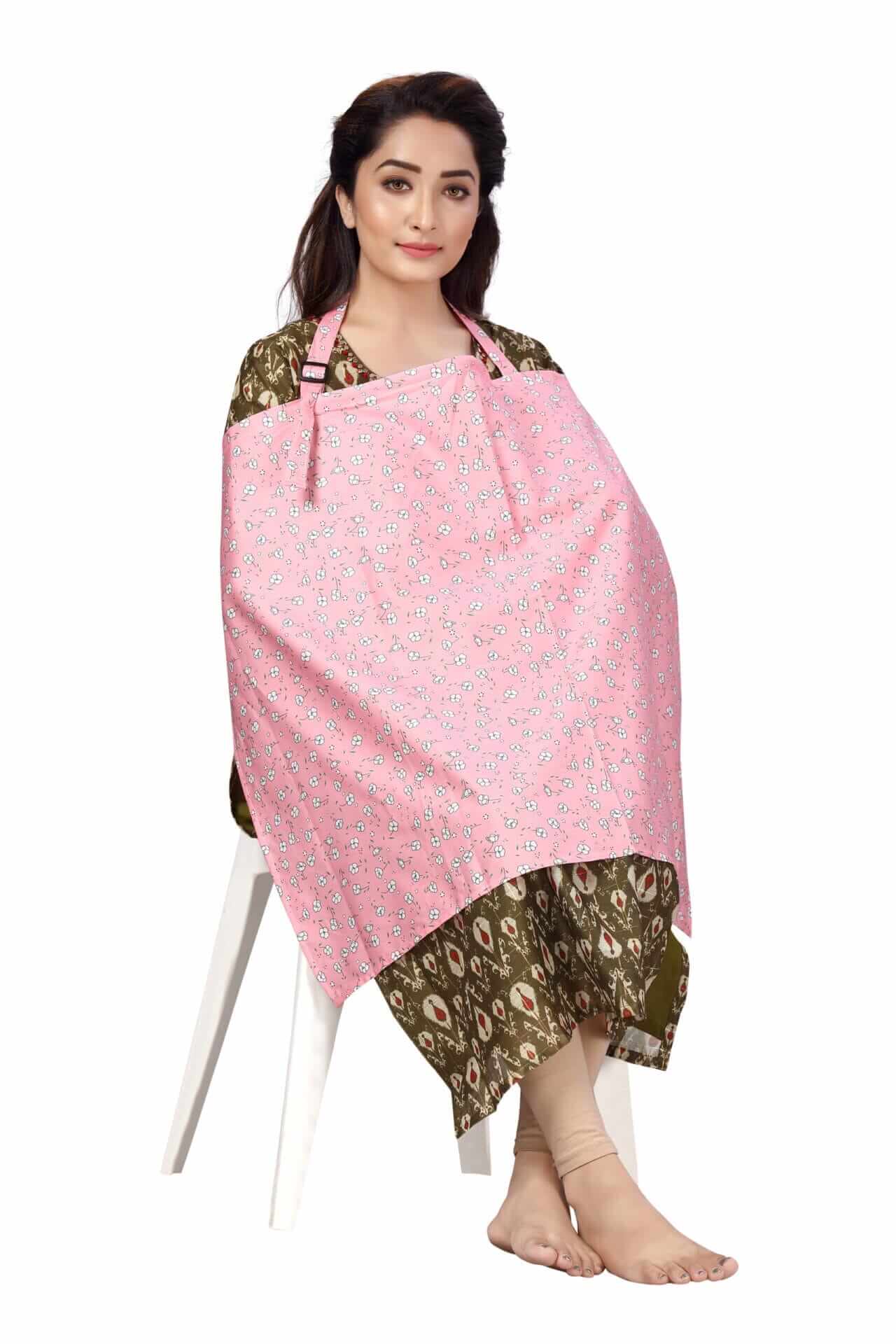 Nursing covers for Mother Breathable feeding cover for Breastfeeding 360° Coverage Protection Cover - Pink Polka Floral