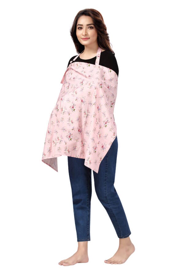 Nursing covers for Mother Breathable feeding cover for Breastfeeding 360° Coverage Protection Cover - Pink Rose - Image 6