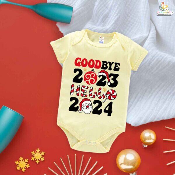 Babywish New Year Romper Clothes My First New Year Bodysuits Bye Bye 2023 And New Year 2024 - Image 3