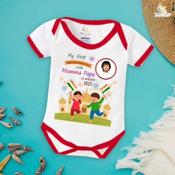 Babywish Independence Day T-Shirt for Boys and Girls 15th August Romper HAPPY INDEPENDENCE DAY - Image 5