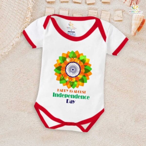 Babywish Independence Day T-Shirt for Boys and Girls 15th August Romper HAPPY INDEPENDENCE DAY - Image 5