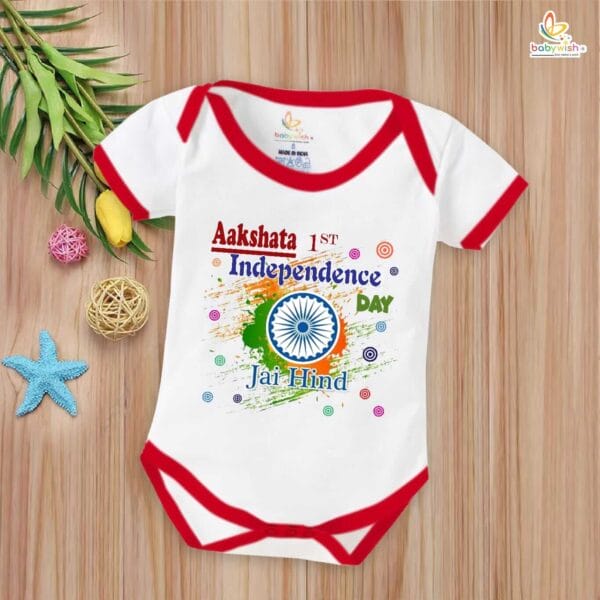 Babywish Independence Day T-Shirt for Boys and Girls 15th August Romper HAPPY INDEPENDENCE DAY - Image 5