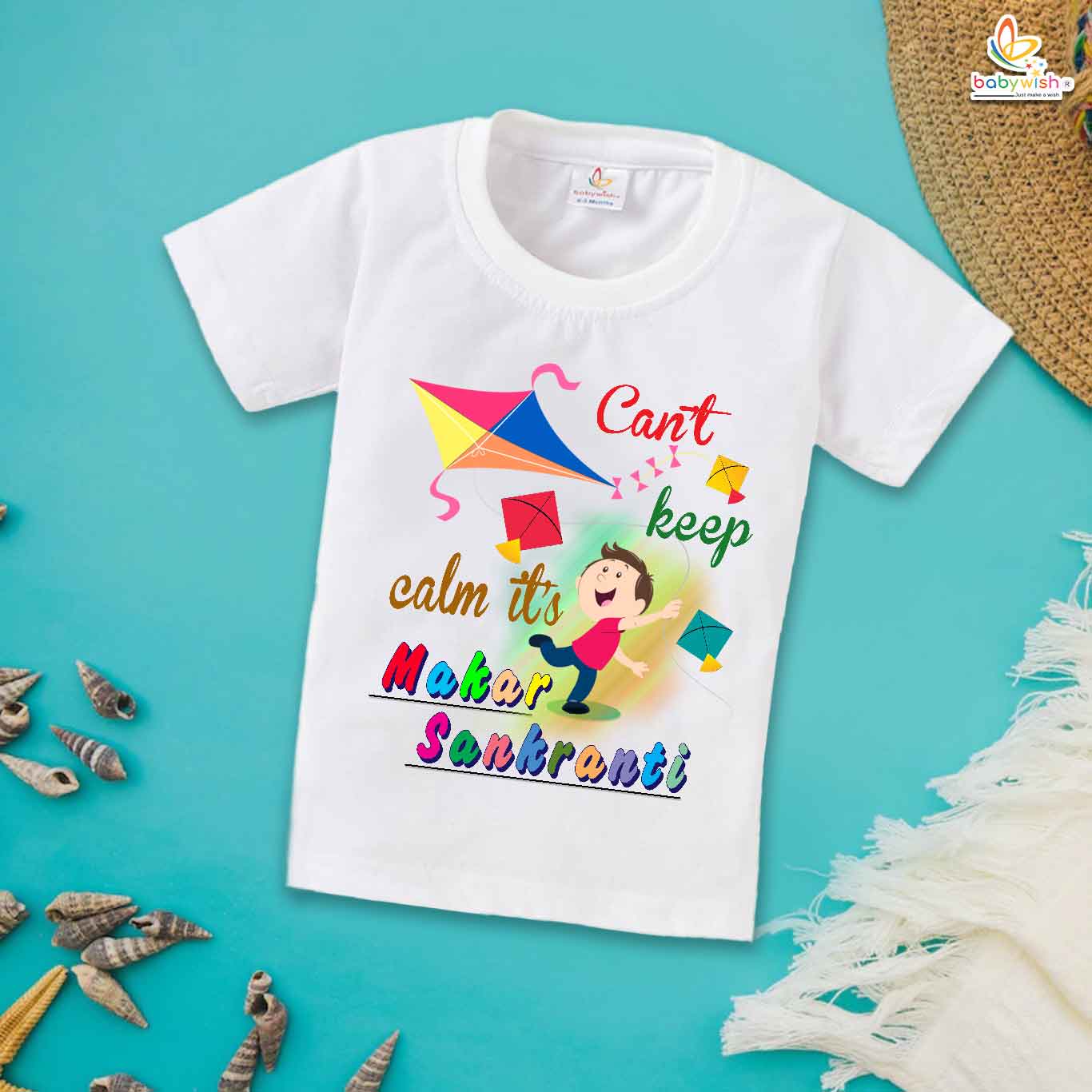 Can't Keep Calm on Sankranti My First Makar Sankranti Baby T-Shirt – Cute Newborn & Infant Festival Outfit | Makar Sankranti T-shirt for Baby Boys & Girls – Babywish
