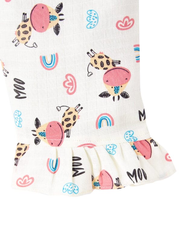Organic Muslin Sleepsuit for Girls | Cute Printed Night Suit Set | Babywish - Image 5
