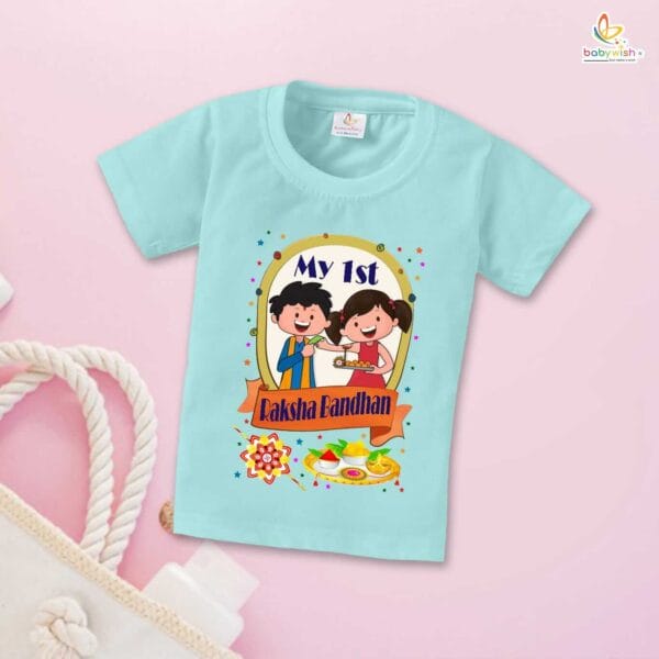 Rakshabandhan Matching T-Shirt for Brother Sister | White Baby Tee | Rakhi Gift Dress for Infants – Babywish - Image 3