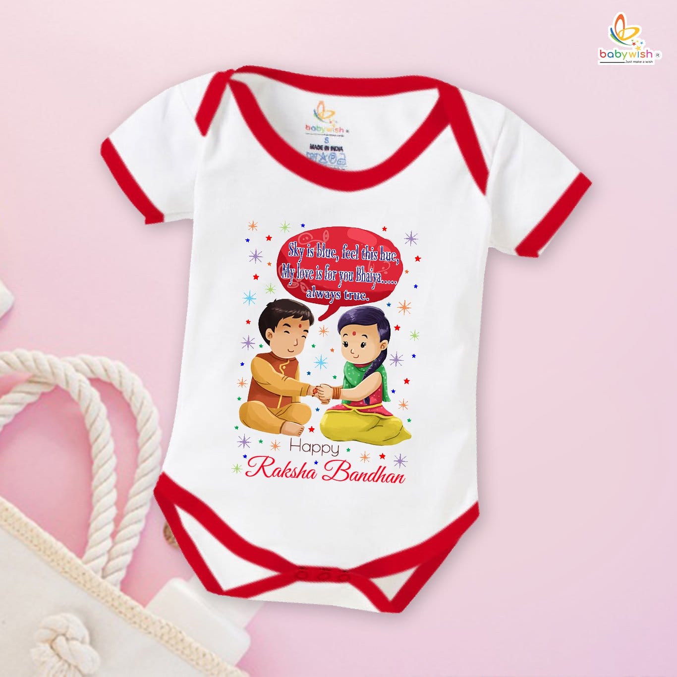 Babywish Rakshabandhan Romper Brother Sister Matching dress Rakshabandhan gift for Rakhi